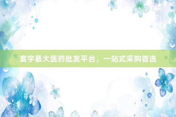 寰宇最大医药批发平台，一站式采购首选