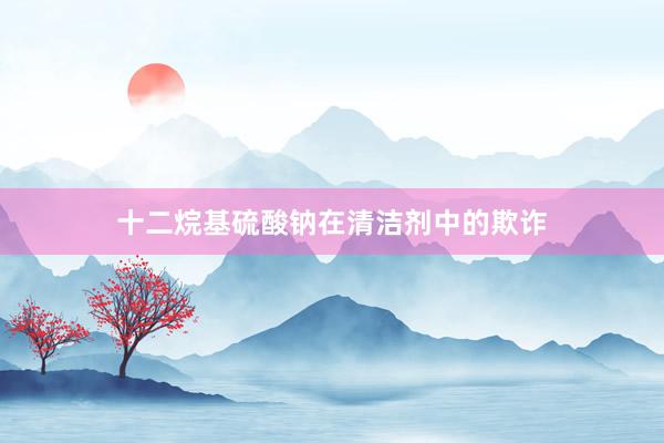 十二烷基硫酸钠在清洁剂中的欺诈